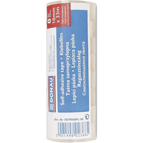 Taśma biurowa DONAU, 18mm, 33m, 8szt.