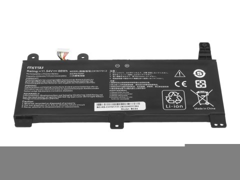 Bateria Mitsu do Asus ROG Strix G512LU, G531GU, G712LU