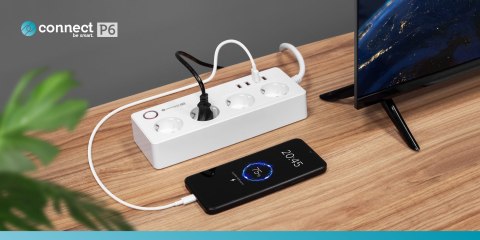 Listwa sieciowa Kruger&Matz 4 gniazda typu niemieckiego i 4xUSB 2100 mA Connect P6 Tuya