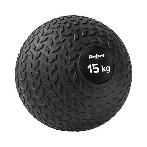 Mała piłka lekarska do ćwiczeń rehabilitacyjna Slam Ball 23cm 15kg, REBEL ACTIVE