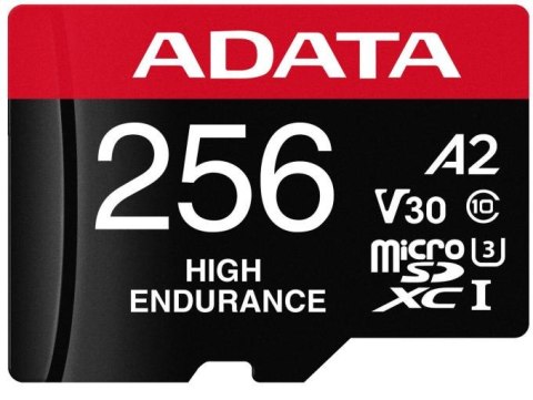 Adata Karta microSD High Endurance 256GB UHS1 U3 V30 A2 100/85MB/s + Adapter