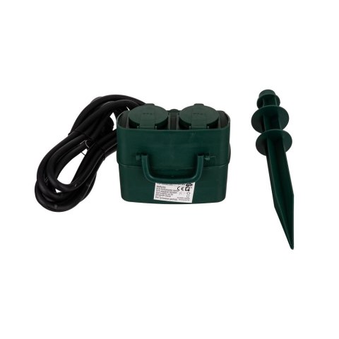 Gniazda ogrodowe V-TAC 4 gniazda 3m szpilka do wbijania IP44 schuko VT-1114-3