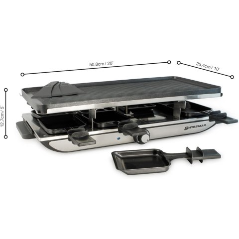 SWISSMAR Raclette GENEVA na 8osób, srebrne