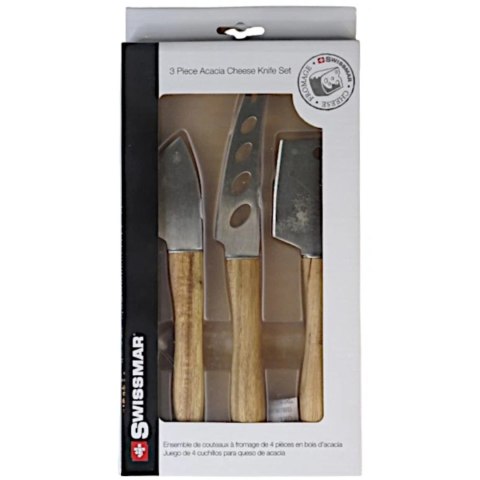 SWISSMAR Zestaw noży do sera 3szt, uchwyt akacja