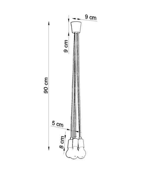 Lampa wisząca DIEGO 5 zielony