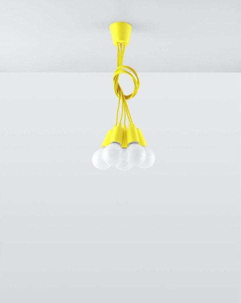 Lampa wisząca DIEGO 5 żółta