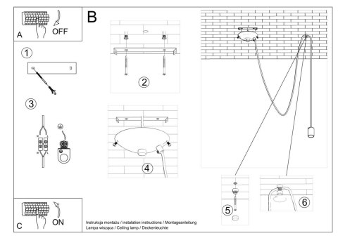 Lampa wisząca EDISON 1 LONG czarny