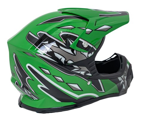 Kask Motocyklowy Enduro Zielony S