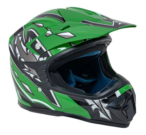 Kask Motocyklowy Enduro Zielony S