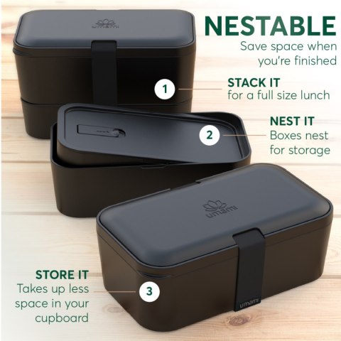 Lunchbox Nestable - Onyx Black - 1500ml