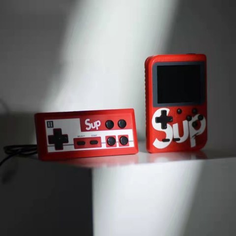 Mini konsola przenośna SUP 400 gier - czerwona (dla dwóch graczy)