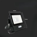 Naświetlacz LED SMD 10W z Czujnikiem Ruchu Barwa 4000K, Obudowa Czarna - V-TAC