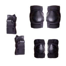 Ochraniacze dziecięce na rolki, deskorolkę, rower, wrotki, hulajnogę (6szt) - czarne, rozm. M