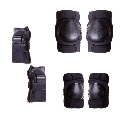 Ochraniacze dziecięce na rolki, deskorolkę, rower, wrotki, hulajnogę (6szt) - czarne, rozm. M