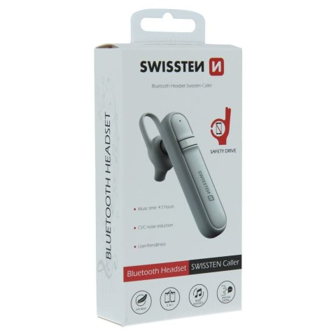Słuchawka bluetooth do rozmów Headset Swissten Caller - biała
