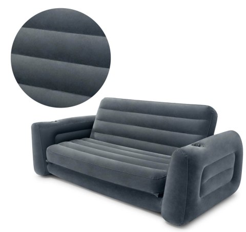 Sofa materac welurowy 2w1 + pompka INTEX 66552-66640