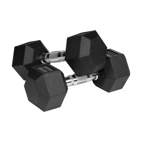 Hantle żeliwne gumowane HEX 2x7.5 kg REBEL ACTIVE