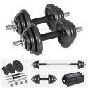 Hantle żeliwne regulowane w walizce z gryfem, zestaw 20kg REBEL ACTIVE