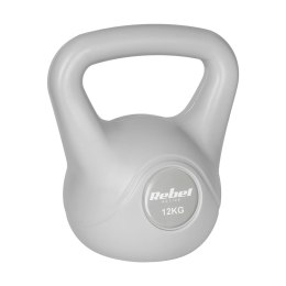 Kettlebell bitumiczny 12 kg szary REBEL ACTIVE