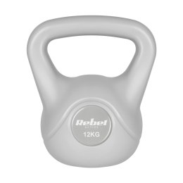 Kettlebell bitumiczny 12 kg szary REBEL ACTIVE