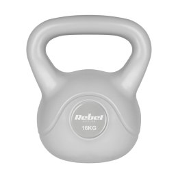 Kettlebell bitumiczny 16 kg szary REBEL ACTIVE