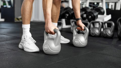 Kettlebell bitumiczny 16 kg szary REBEL ACTIVE