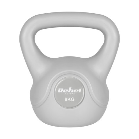 Kettlebell bitumiczny 8 kg szary REBEL ACTIVE