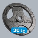 Obciążenie żeliwne olimpijskie 20kg, otwór 51mm, talerz z uchwytami, REBEL ACTIVE