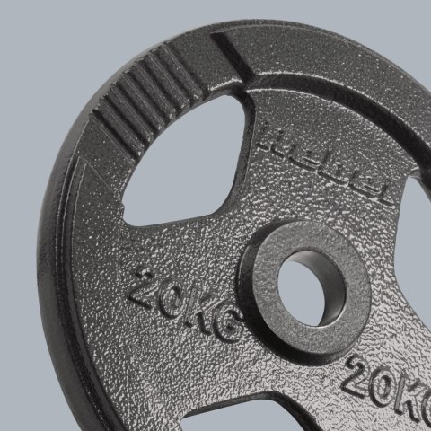 Obciążenie żeliwne olimpijskie 20kg, otwór 51mm, talerz z uchwytami, REBEL ACTIVE
