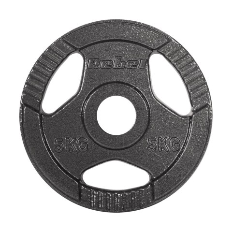 Obciążenie żeliwne olimpijskie zestaw 4x5kg, otwór 51mm, talerz z uchwytami, REBEL ACTIVE