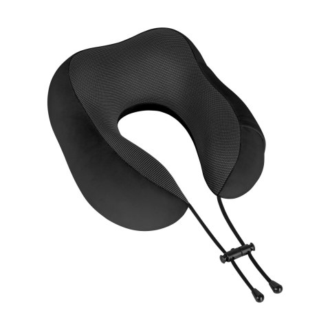 Poduszka turystyczna - podróżna z pianki MEMORY, REBEL ACTIVE , kolor czarny