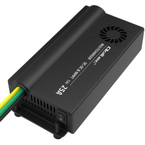 Qoltec Automatyczna Ładowarka DC-DC 12V z regulatorem MPPT | 25A | LiFePO4 AGM GEL STD