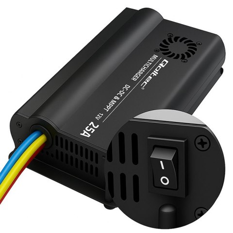 Qoltec Automatyczna Ładowarka DC-DC 12V z regulatorem MPPT | 25A | LiFePO4 AGM GEL STD