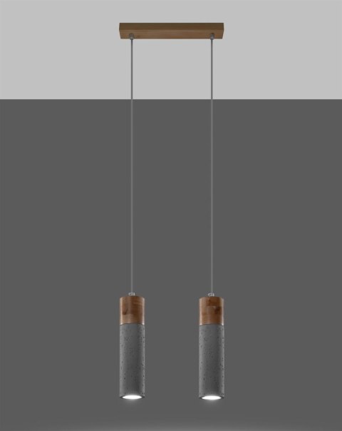 Lampa wisząca ZANE 2 szara