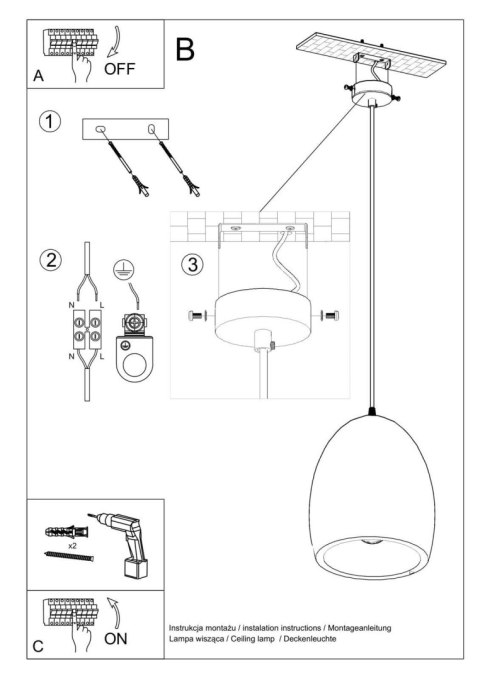Lampa wisząca ceramiczna FLAWIUSZ