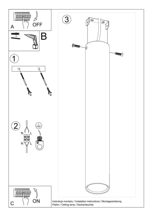 Plafon LAGOS 40 czarny