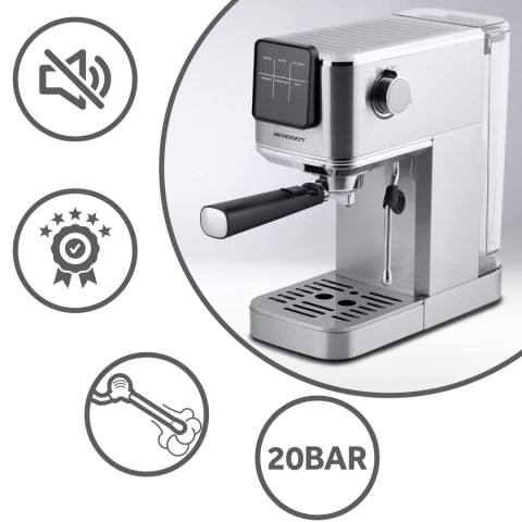 Ekspres do kawy kolbowy 20 bar Berdsen BD-770 srebrny