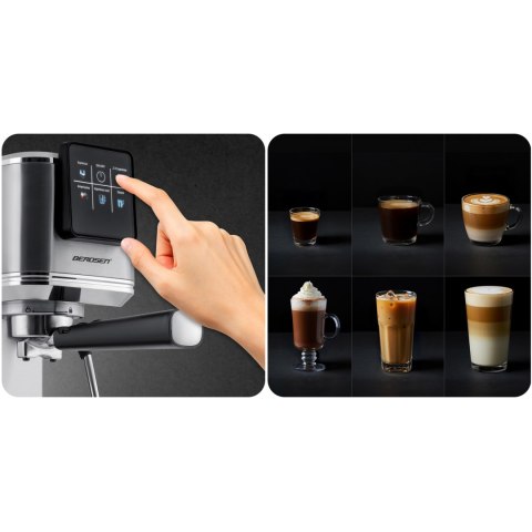 Ekspres do kawy kolbowy 20 bar Berdsen BD-770 srebrny