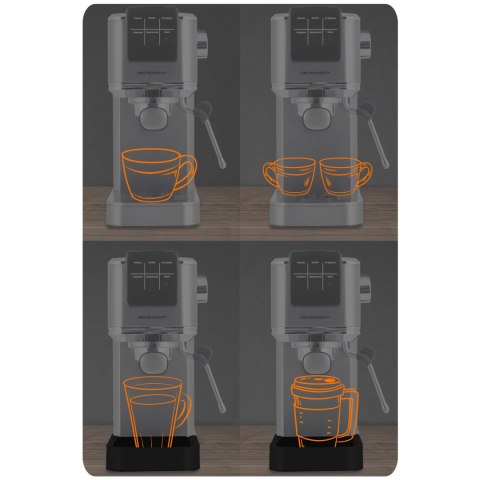 Ekspres do kawy kolbowy 20 bar Berdsen BD-770 srebrny