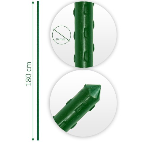 Tyczki do roślin 180 cm Plonos PL-940 zielone 10szt