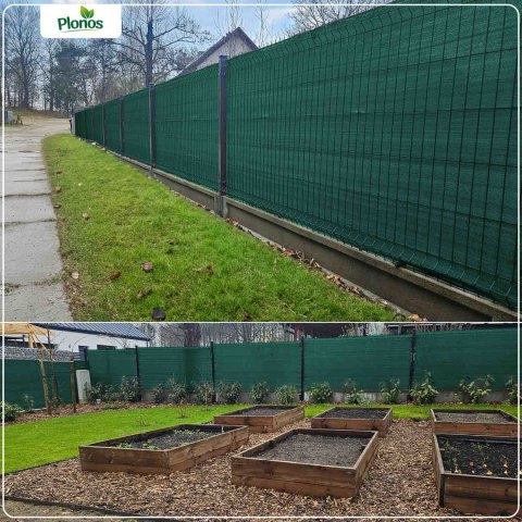 Siatka cieniująca 1,2x50m 140g/m2 + 50 zacisków zielona