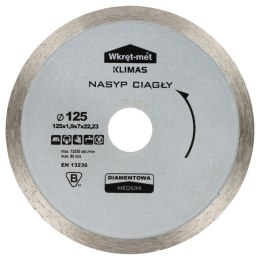 TARCZA DIAMENTOWA DO CIĘCIA NA NA MOKRO Z NASYPEM CIĄGŁYM TDP-125M 125 mm WKRĘT-MET KLIMAS