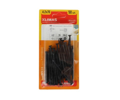 WKRĘTY DO PŁYT KARTONOWO-GIPSOWYCH BGD-42070*P50 KLIMAS
