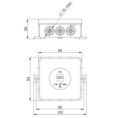 PUSZKA ODGAŁĘŹNA PH-85X85/EPN IP55 Elektro-Plast