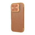 Etui NILLKIN Qin Prop Leather do iPhone 16 (brązowe)